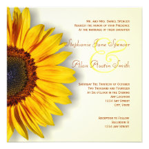 Faire-part de mariage de silhouette de tournesol