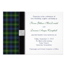 Faire-part de mariage de tartan de Gordon