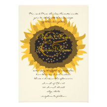 Faire-part de mariage de tournesol