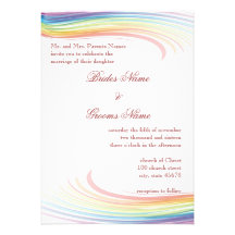 Faire-part de mariage de vague d'arc-en-ciel