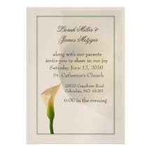 Faire-part de mariage de zantedeschia