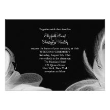 Faire-part de mariage des plumes blanches 2