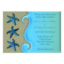 Faire-part de mariage d'étoiles de mer de Paua She