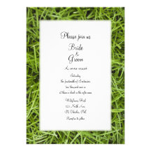 Faire-part de mariage d'herbe verte