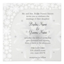 Faire-part de mariage d'hiver de flocon de neige -