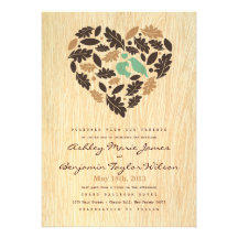 Faire-part de mariage d'inséparable de feuille rus