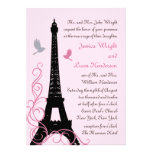 Faire-part de mariage d'inséparables (rose)
