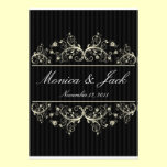 Faire-part de mariage élégant classique noir et bl invitations