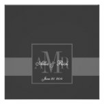 Faire-part de mariage élégant de monogramme de gri