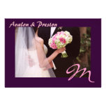 Faire-part de mariage élégant de rose de monogramm