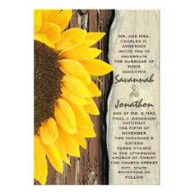 Faire-part de mariage élégant vintage de tournesol