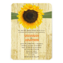 Faire-part de mariage en bois de tournesol de gran