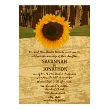 Faire-part de mariage en bois de tournesol de gran