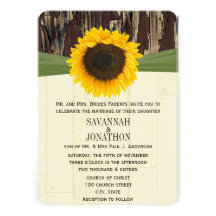 Faire-part de mariage en bois de tournesol de gran
