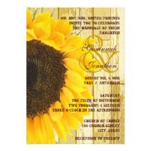 Faire-part de mariage en bois de tournesol de gran