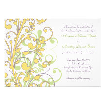 Faire-part de mariage floral abstrait