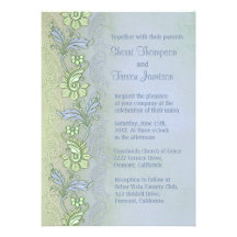 Faire-part de mariage floral de chuchotement bleu