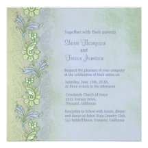Faire-part de mariage floral de chuchotement bleu