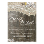 Faire-part de mariage floral en bois rustique et d