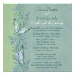 Faire-part de mariage floral en pastel de papillon