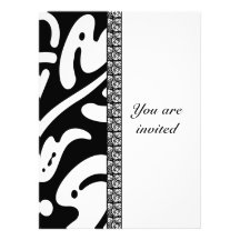 Faire-part de mariage floral moderne noir et blanc