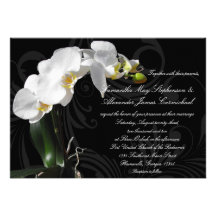 Faire-part de mariage floral noir dramatique d'orc