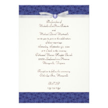 Faire-part de mariage florentin de bleu royal