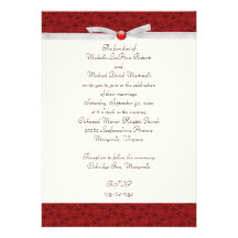 Faire-part de mariage florentin rouge antique