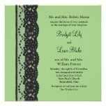 Faire-part de mariage français de dentelle (vert)