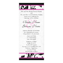 Faire-part de mariage fuchsia de remous de la dama