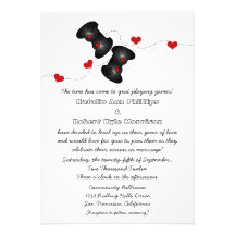 Faire-part de mariage Geeky de Gamers (foncé)
