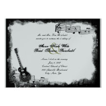 Faire-part de mariage génial de musique de guitare