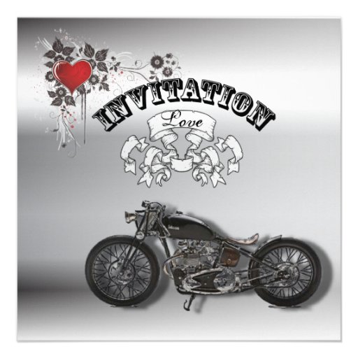 Fairepart de mariage grunge de motard