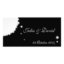 Faire-part de mariage hivernal carte avec photo