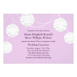 Faire-part de mariage lilas de lanternes de partie