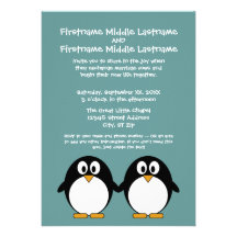 Faire-part de mariage mignon de pingouin
