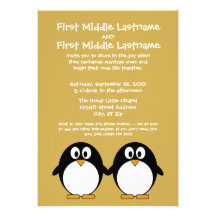 Faire-part de mariage mignon de pingouin