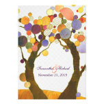 Faire-part de mariage moderne coloré d'arbres d'am