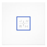 Faire-part de mariage moderne de bleu de grille