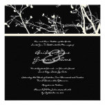 Faire-part de mariage noir et blanc d'arbre d'hive
