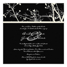 Faire-part de mariage noir et blanc d'arbre d'hive