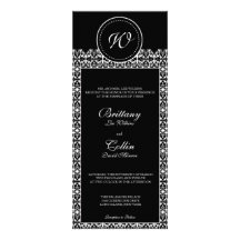 Faire-part de mariage noir et blanc de monogramme 