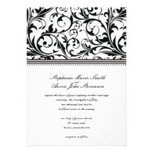 Faire-part de mariage noir et blanc de remous