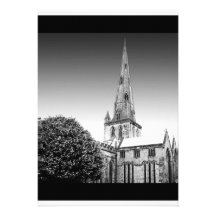 Faire-part de mariage noir et blanc d'église