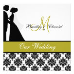 Faire-part de mariage noir, vert, et blanc de coup