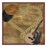 FAIRE-PART DE MARIAGE OCCIDENTAL DE GUITARE DE PAY