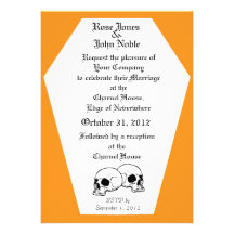 Faire-part de mariage (orange) de cercueil