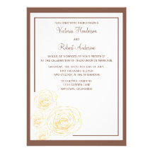 Faire-part de mariage, orange et Brown sensibles d