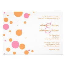 Faire-part de mariage orange et rose de point de p