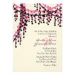 Faire-part de mariage perlé de rose et de noir